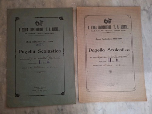 Pagelle epoca fascista firenze - pagelle,
