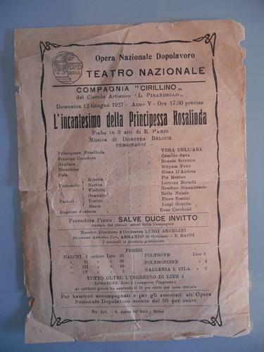 Epoca fascista volantino - epoca, 1927