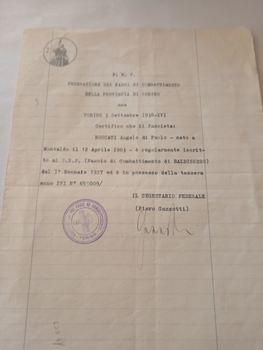 Documenti epoca fascista in - 2,