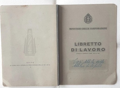 L878 libretto lavoro - di, 1941