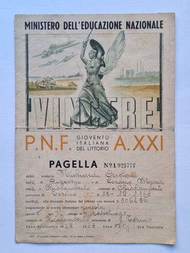 Militaria pagella epoca - militaria,